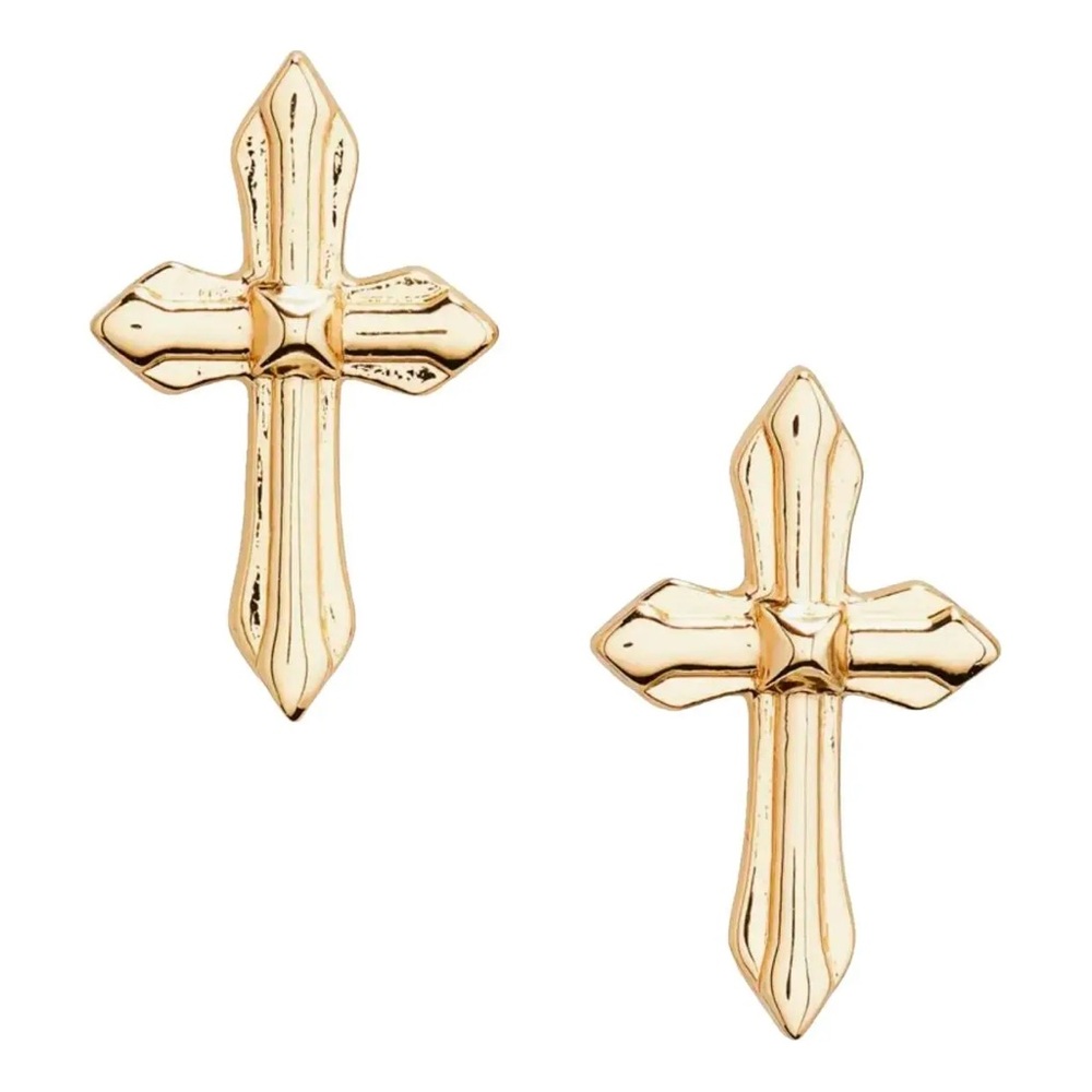 ALL SAINTS Cross Stud Earrings